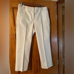 Ann Taylor Loft Julie Curvy Cropped White Pants NWT